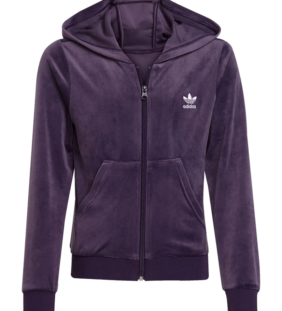 adidas Originals Cardigan - Velour - Aurora Plum/Hvid
