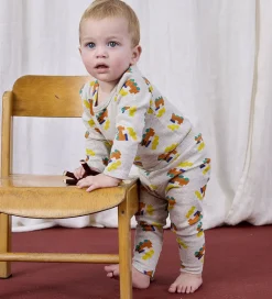 Bobo Choses Leggings - Choo Choo All Over - Light Grey Heather