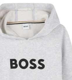 BOSS Hættetrøje - Gråmeleret m. Logo