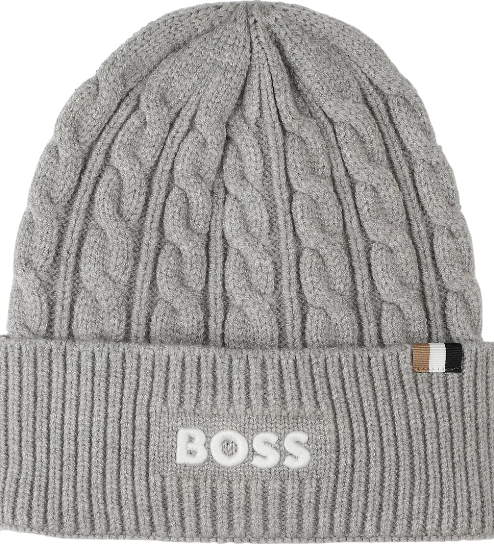 BOSS Hue - Strik - gråmeleret