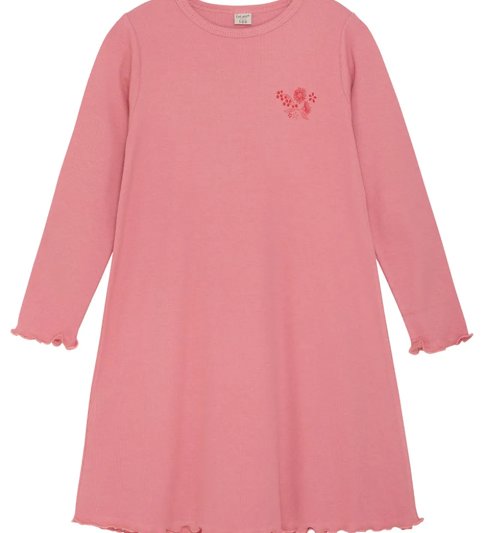 CeLaVi Natkjole - Rib - Powder Pink