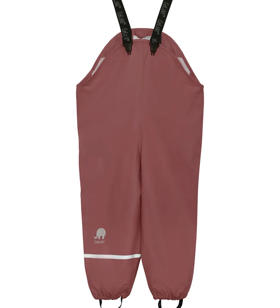 CeLaVi Regnbukser m. Seler - Recycled PU - Rose Brown