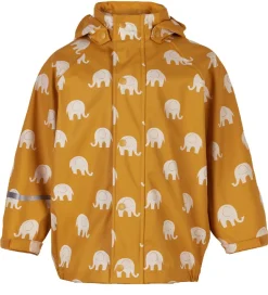 CeLaVi Regntøj m. Seler - PU - Mineral Yellow m. Elefanter