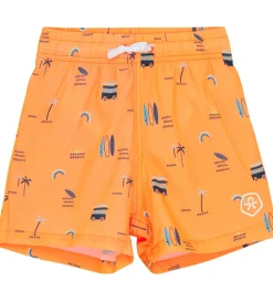 Color Kids Badeshorts - AOP - Orange Pop