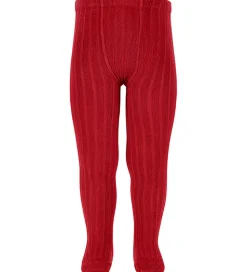 Condor Strømpebukser - Rib - Red Velvet