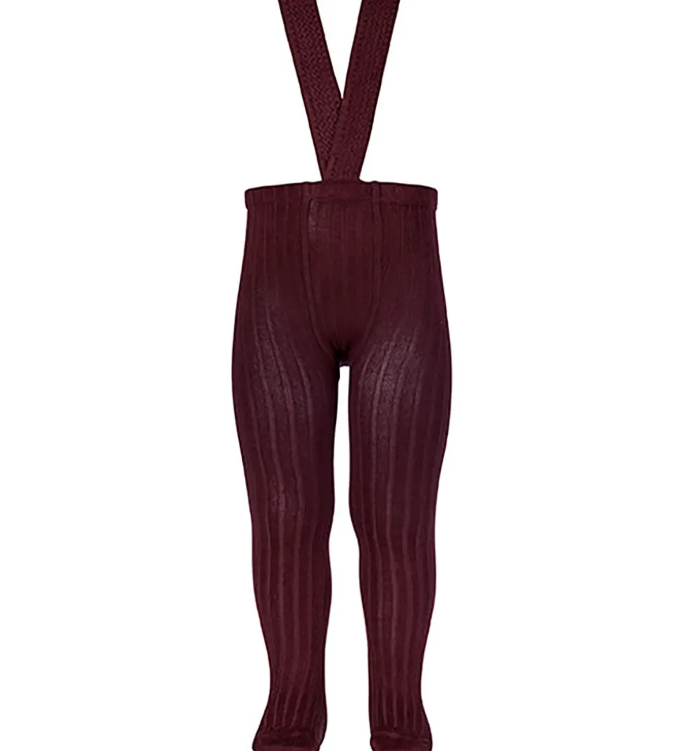 Condor Strømpebukser m. Seler - Rib - Syrah