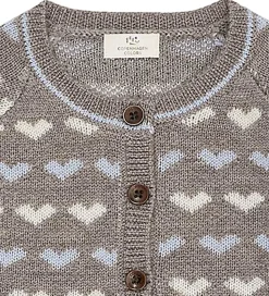 Copenhagen Colors Cardigan - Strik - Naturalmel/Dusty Blue Comb