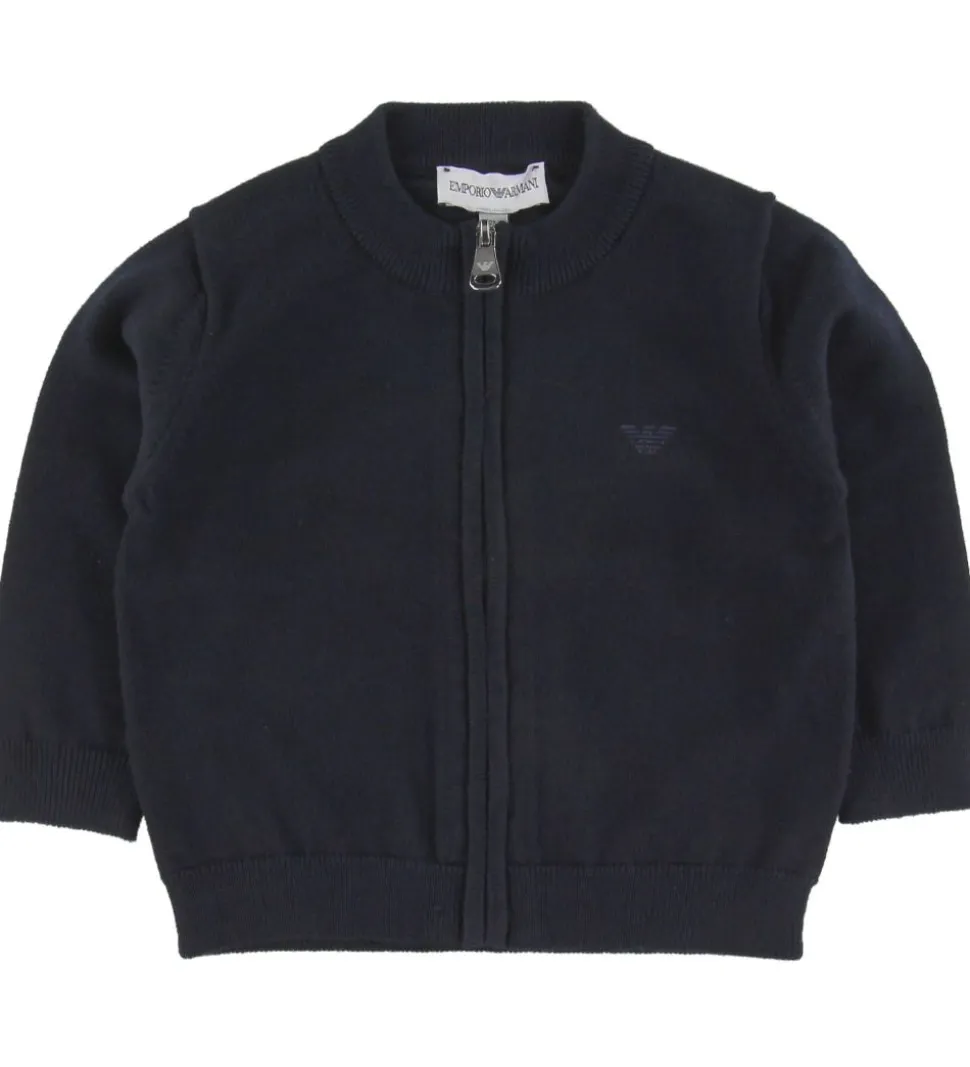 Emporio Armani Cardigan - Bomuld/Uld - Navy