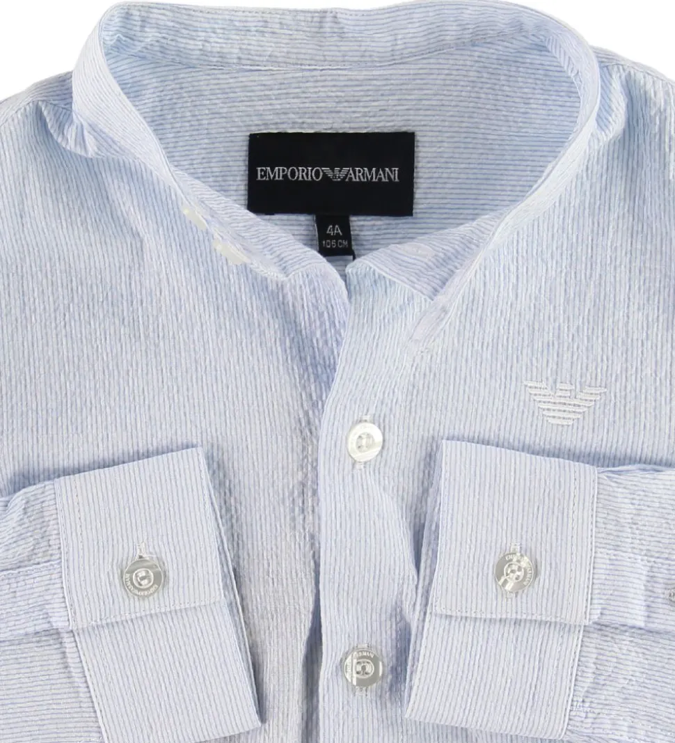 Emporio Armani Skjorte - Blå/Hvidstribet