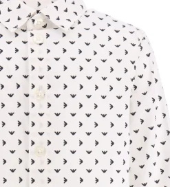 Emporio Armani Skjorte - Hvid/Sort m. Logoer