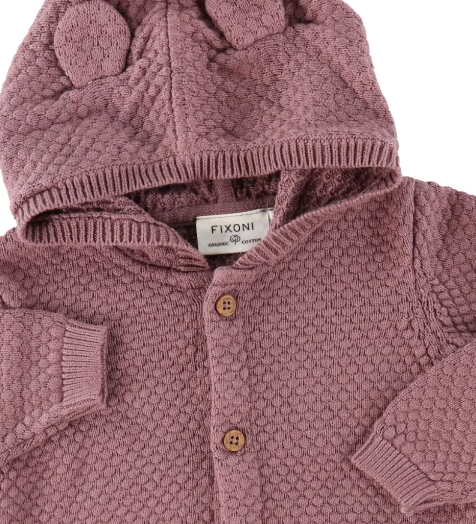 Fixoni Cardigan - Strik - Grape Shake m. Ører