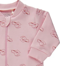 Fixoni Natdragt m. Fødder - Rose m. Print