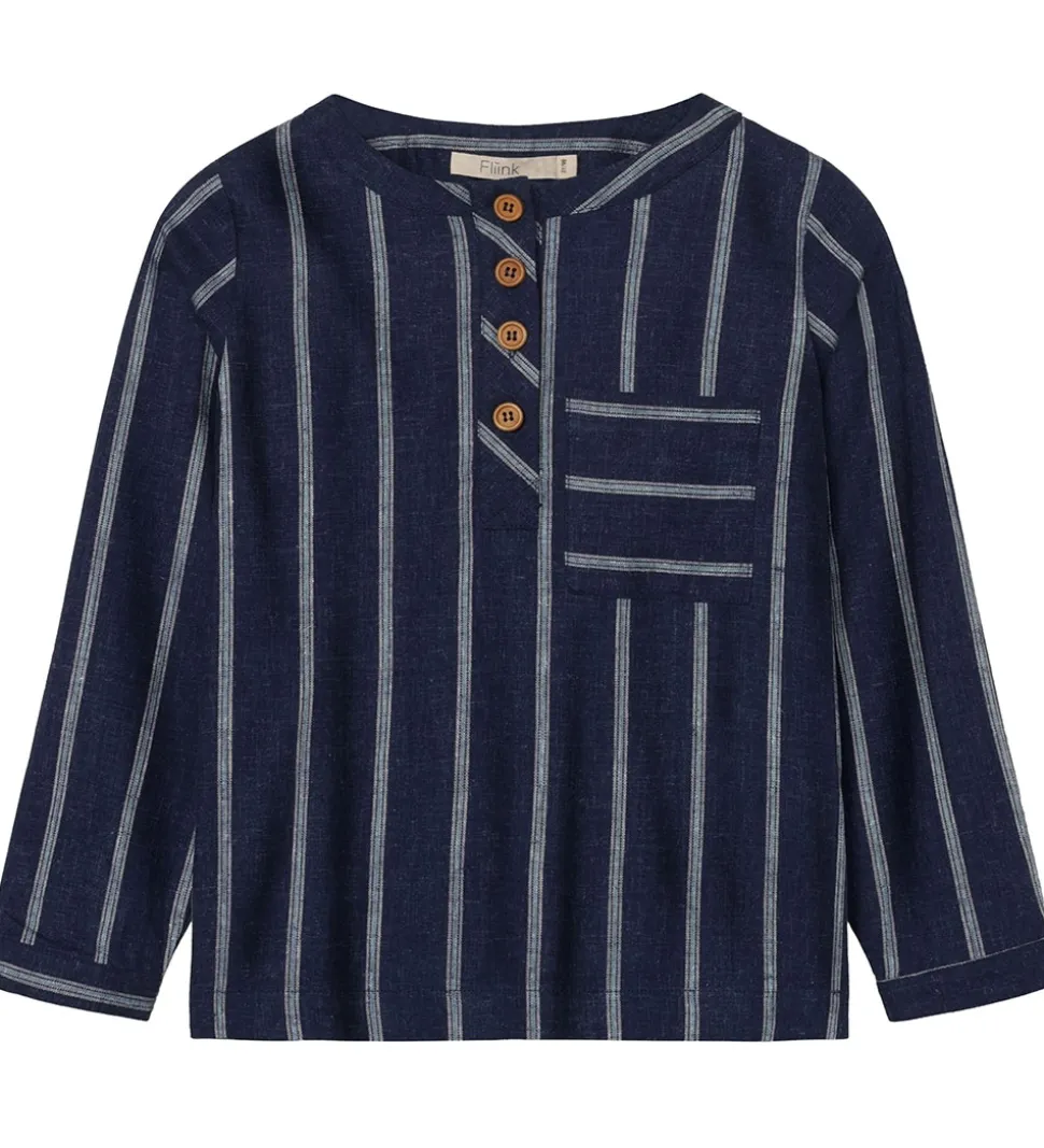 Fliink Skjorte - Vira - Insignia Blue/Sandshell