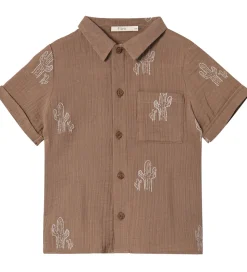 Fliink Skjorte k/æ - Hello - Pine Bark Cactus Aop