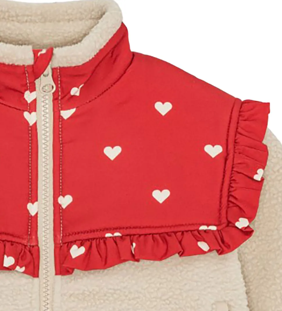 Flöss Fleecejakke - Ellen - Poppy Red/Soft White