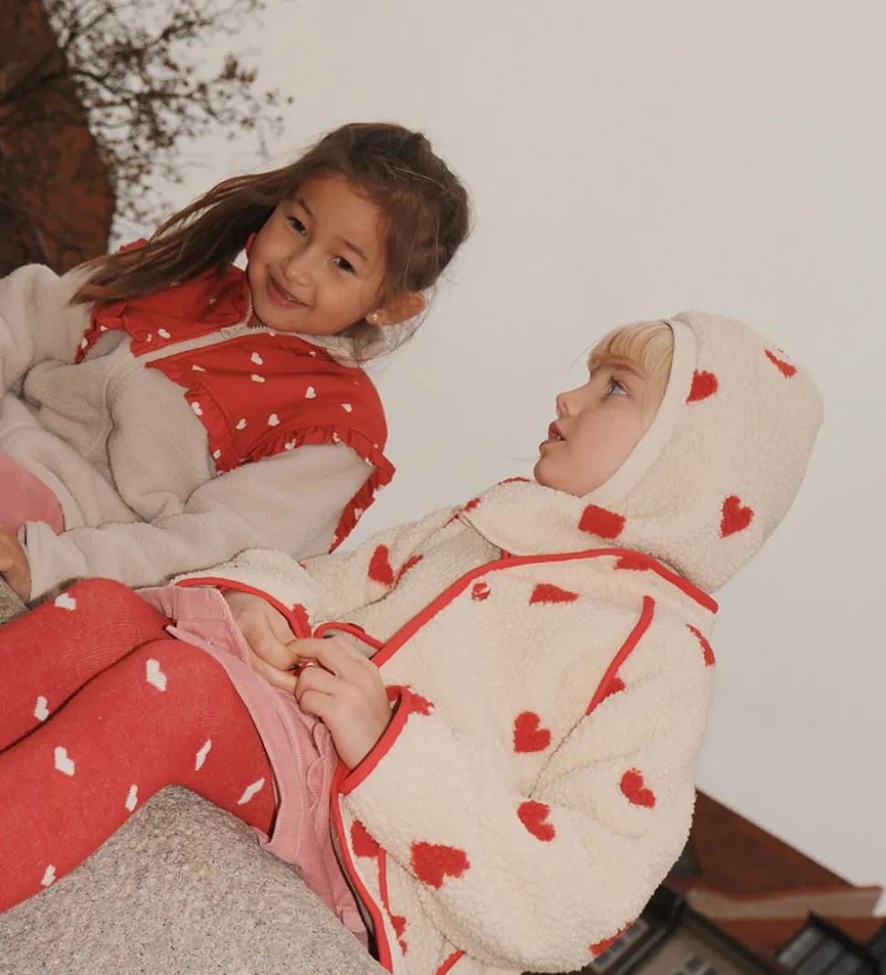 Flöss Fleecejakke - Ellen - Poppy Red/Soft White