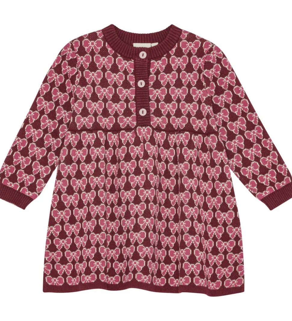 Flöss Kjole - Nova - Strik - Bordeaux Bow