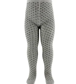 Fuzzies Strømpebukser - Grå m. Prikker