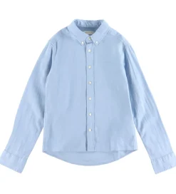 GANT Skjorte - Hør/Bomuld - Fresh Blue