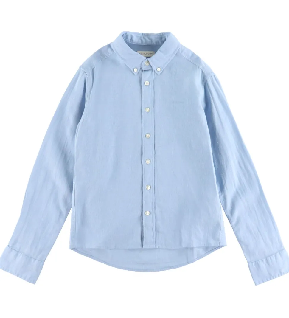 GANT Skjorte - Hør/Bomuld - Fresh Blue