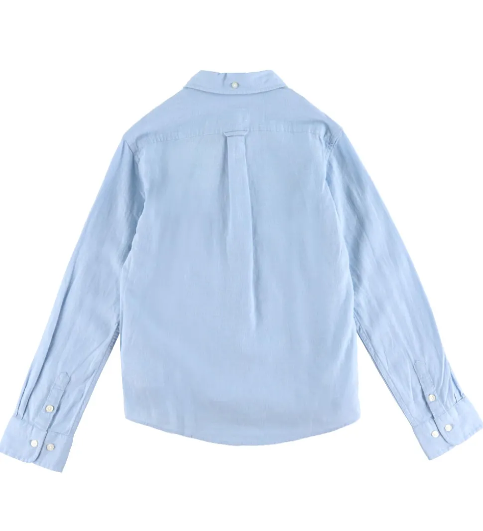 GANT Skjorte - Hør/Bomuld - Fresh Blue