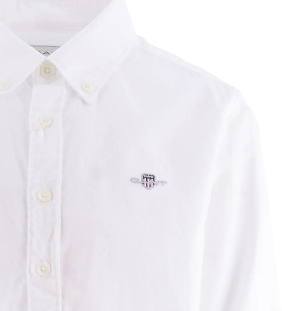 GANT Skjorte - Shield Oxford - Hvid