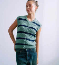 Grunt Vest - Strik - GrLine - Dust Green/Navy