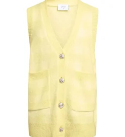 Grunt Vest - Strik - Mia - Gul m. Tern