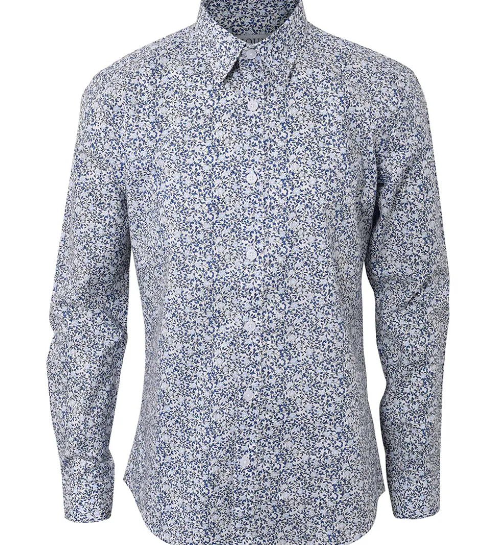 Hound Skjorte - Hvid/Blå m. Blomster