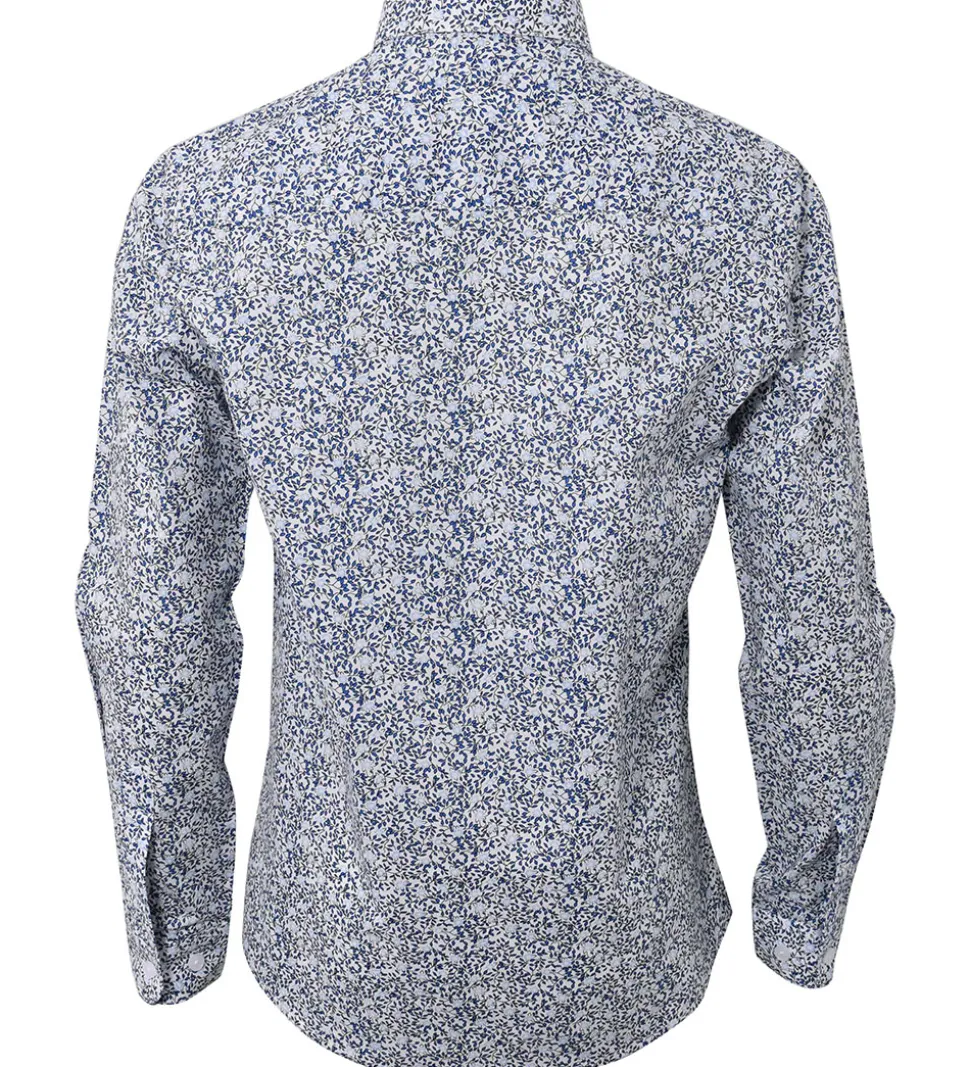 Hound Skjorte - Hvid/Blå m. Blomster