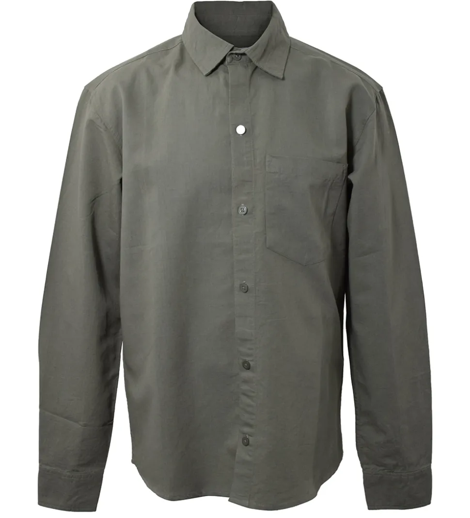 Hound Skjorte - Linen Blend - Army