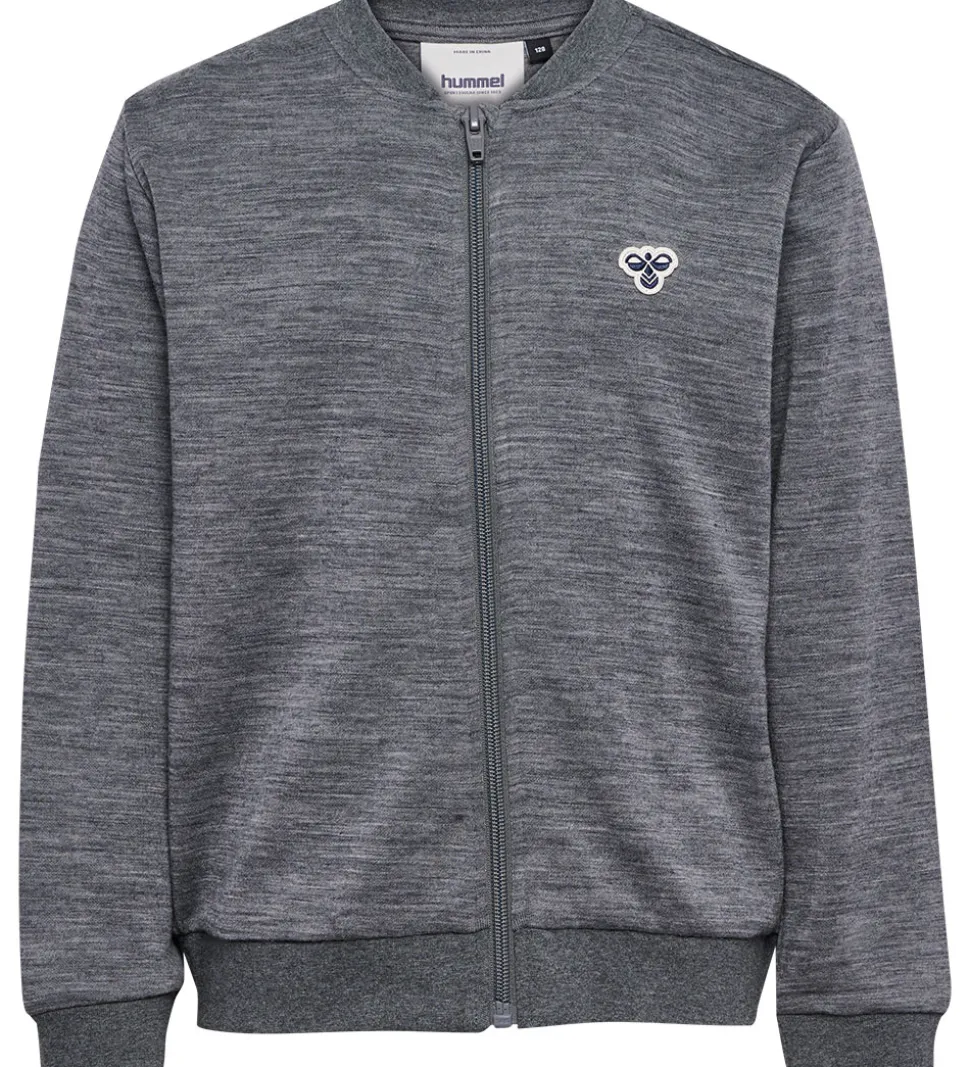 Hummel Cardigan - HmlJr - Uld - Mørkegråmeleret
