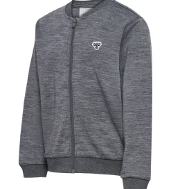 Hummel Cardigan - HmlJr - Uld - Mørkegråmeleret