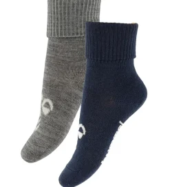 Hummel Strømper - HmlMini - 2-pak - Uld - Dress Blues/ Grey Mela
