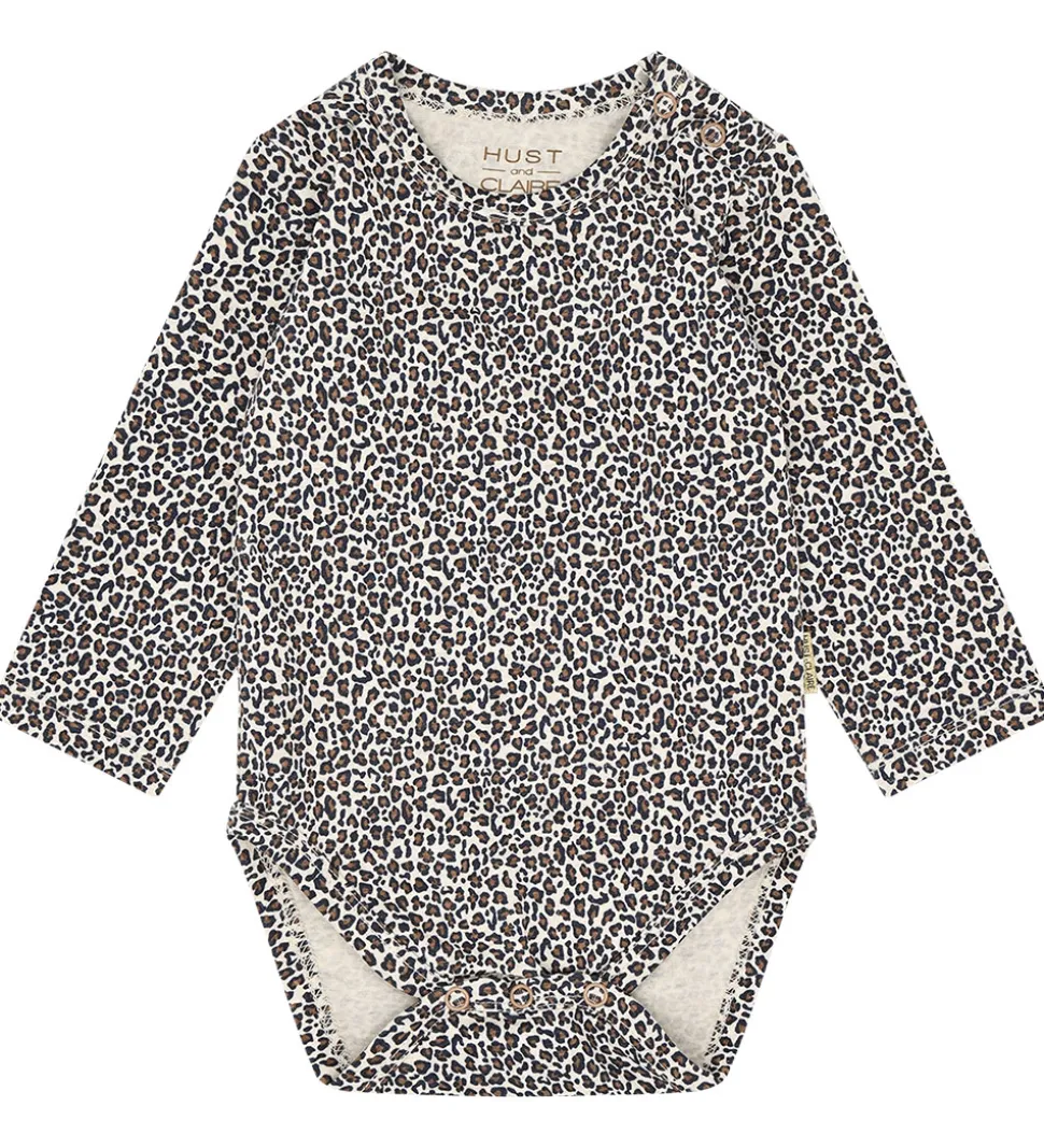 Hust and Claire Body l/æ - HCBri - Wheat Melange m. Leopardprint