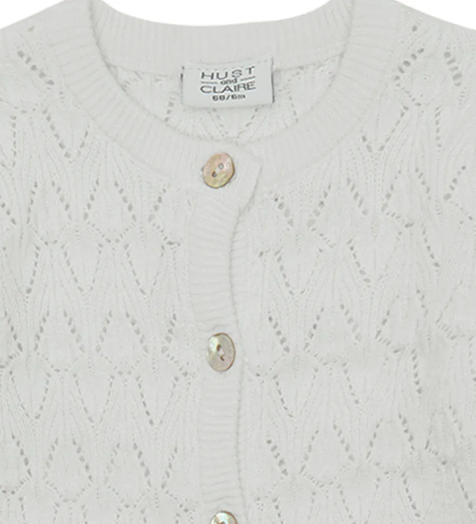 Hust and Claire Cardigan - Strik - Cilja - White m. Hulmønster