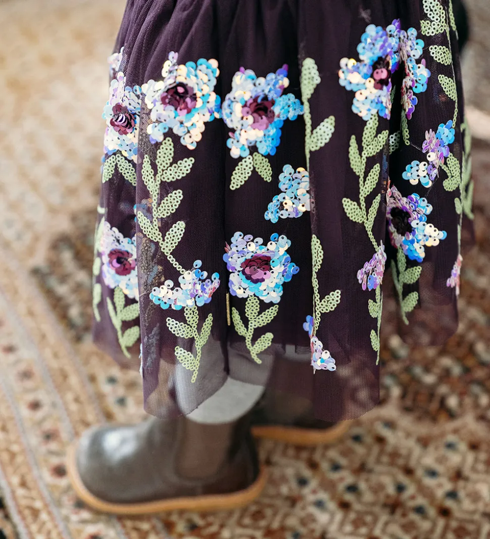 Hust and Claire Nederdel - Ninna - Dark Plum m. Palietter