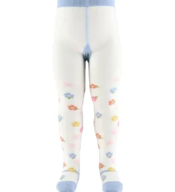 Hust and Claire Strømpebukser - HCFrankie - Ivory m. Blomster