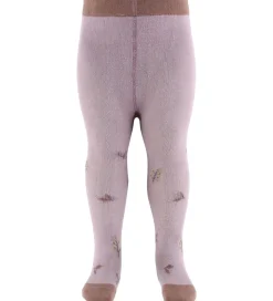 Hust and Claire Strømpebukser - Frankie - Purple Dove m. Blomste