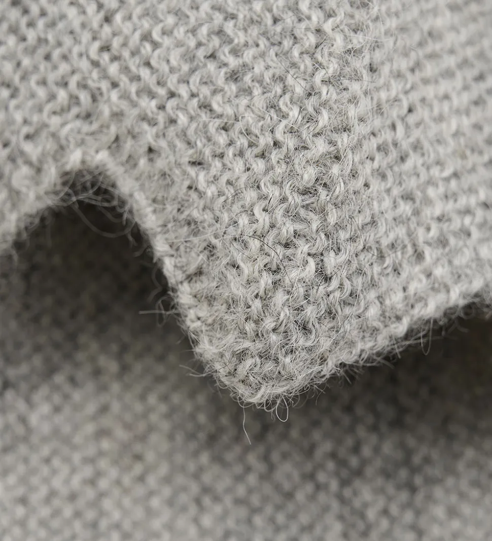 Huttelihut Babyhjelm m. Kvast - Alpakauld - Strik - Gråmeleret