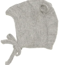 Huttelihut Babyhjelm m. Ører - Alpakauld - Strik - Gråmeleret