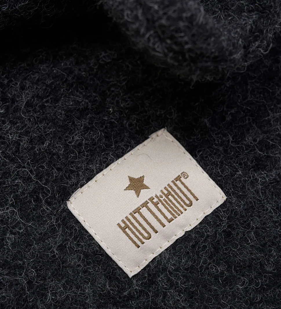 Huttelihut Elefanthue - Uld - 2-lags - Dark Grey Melange m. Ører