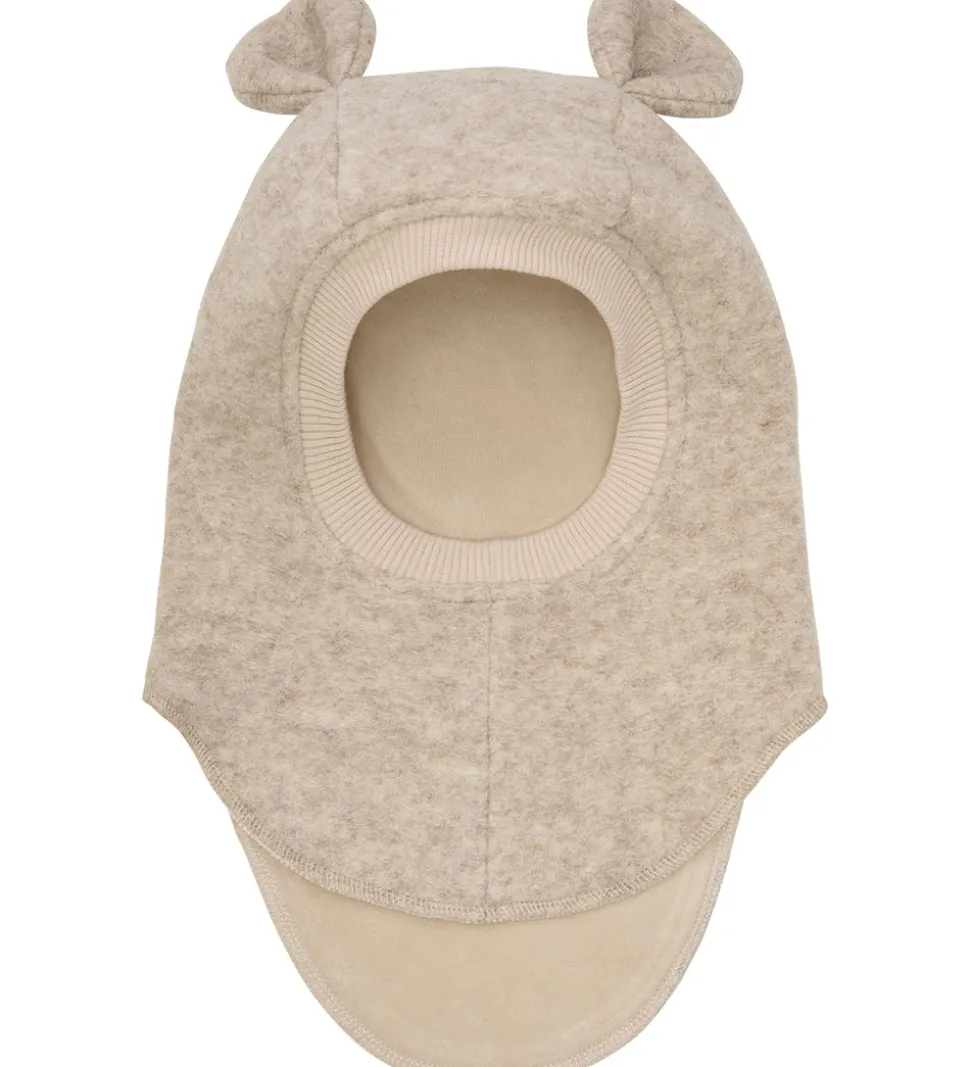 Huttelihut Elefanthue - Uld - 2-lags - Sand Melange m. Ører