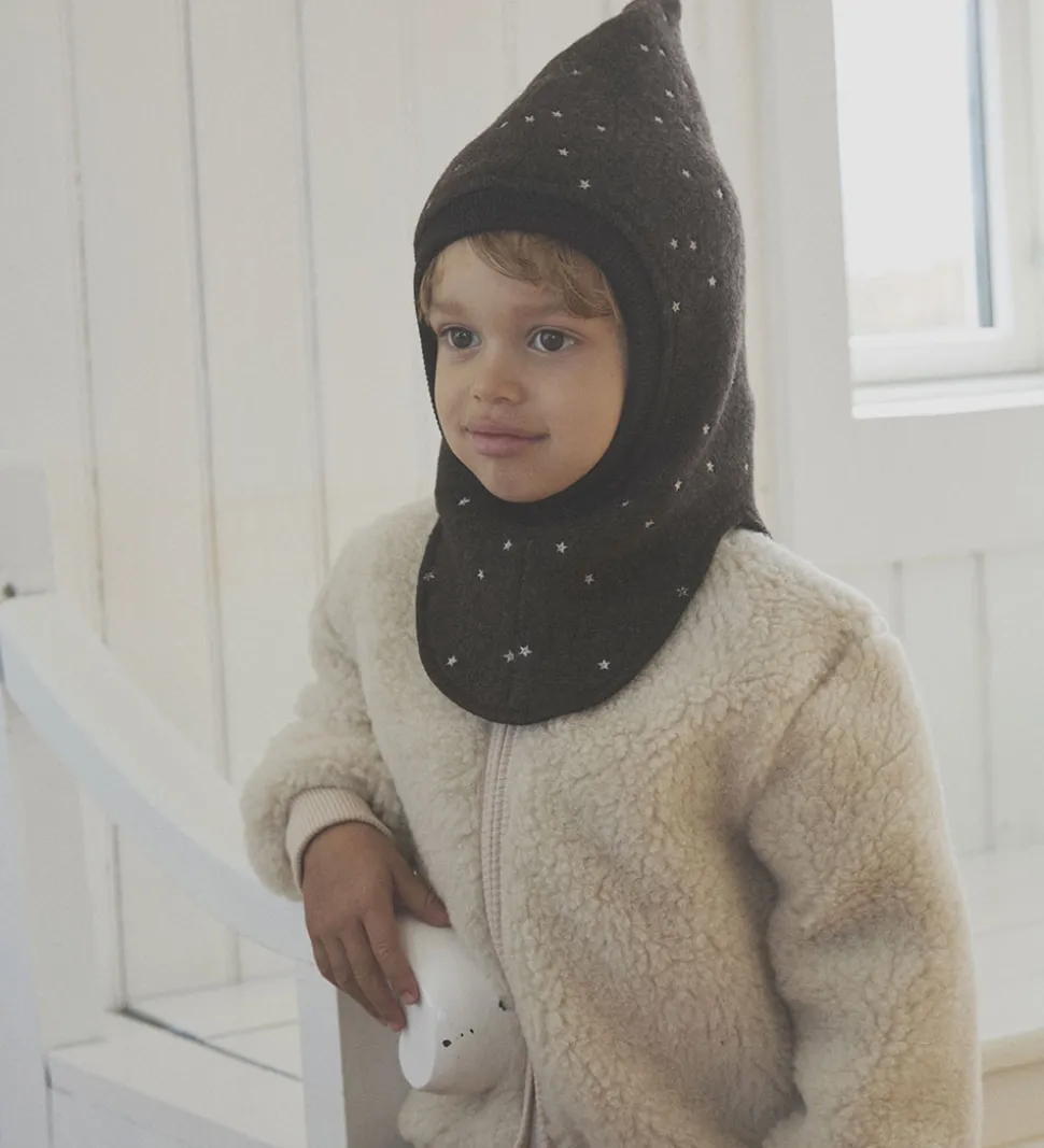 Huttelihut Elefanthue - Uld - 2-lags - Dark Brown Melange