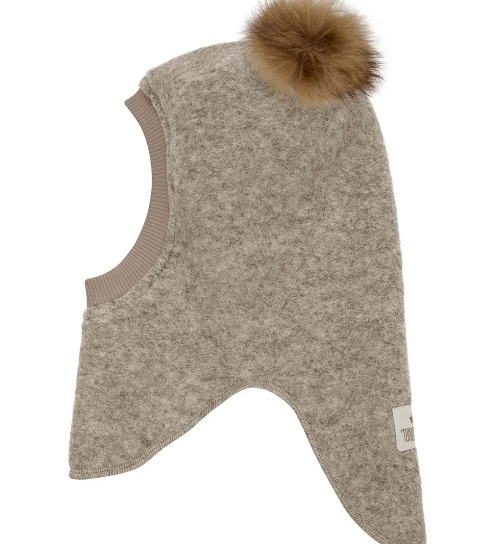 Huttelihut Elefanthue - Uld - 2-lags - Camel Melange m. Kvaste