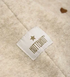 Huttelihut Elefanthue - Uld - 2-lags - Sand Melange m. Hjerter