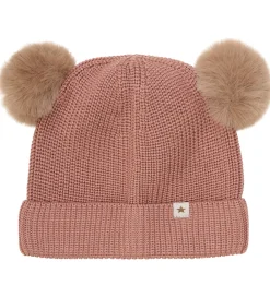 Huttelihut Hue - Uld - Strik - Burlwood m. Kvaster