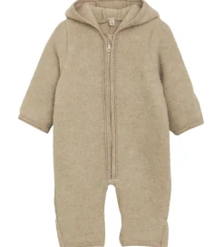 Huttelihut Køredragt - Uldfleece - Camel Melange m. Ører