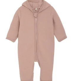 Huttelihut Køredragt - Uldfleece - Mahogany Rose m. Ører