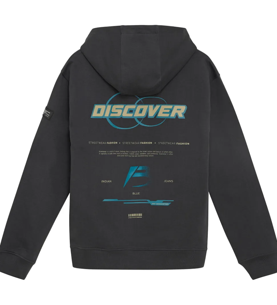 Indian Blue Jeans Hættetrøje - Phantom m. Print